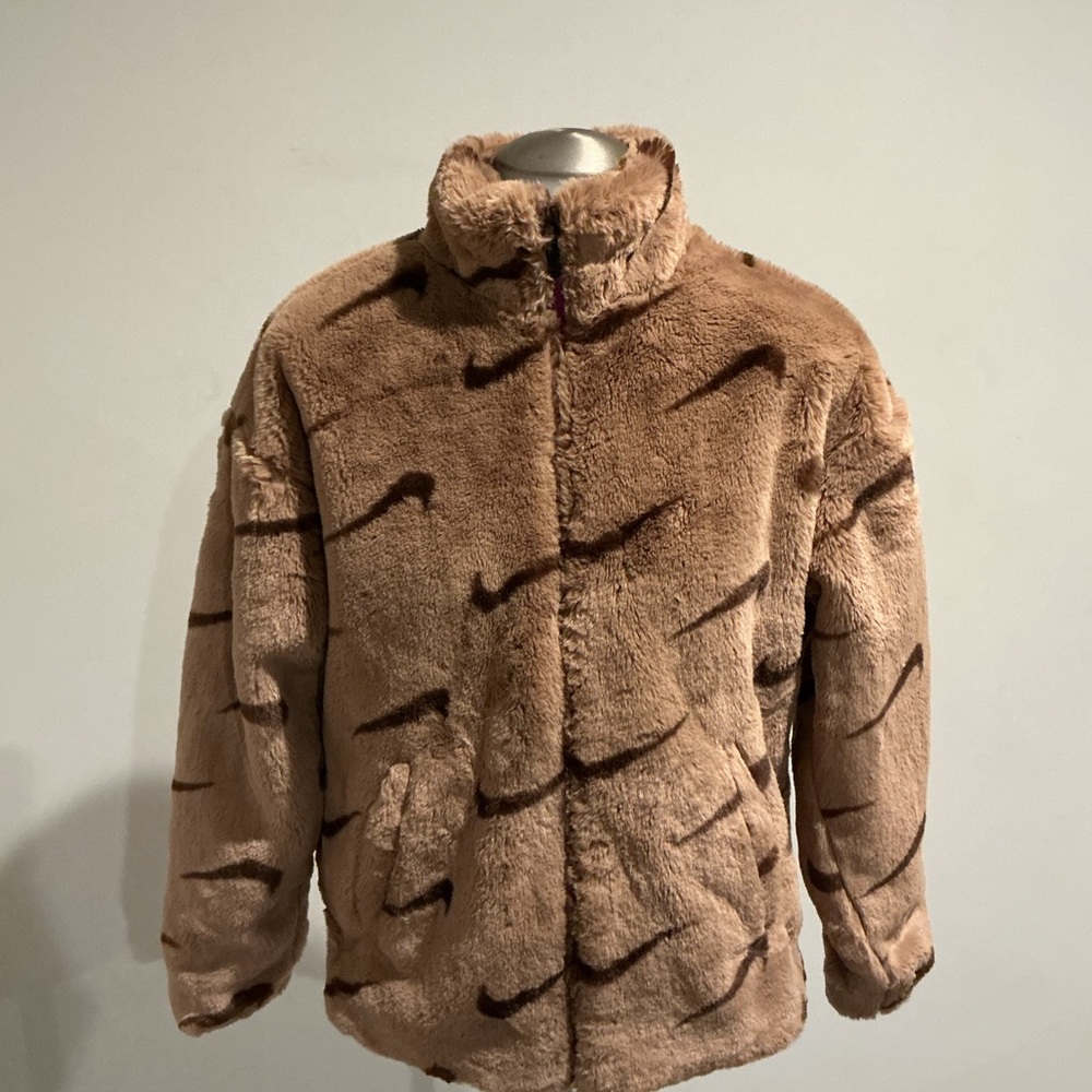 Nike Tan Faux Fur Jacket